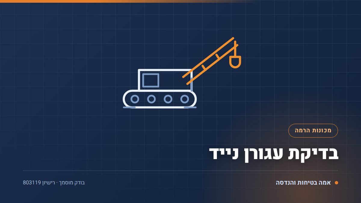 איור טכני של בדיקת עגורן נייד בידי בודק מוסמך — אמה בטיחות והנדסה