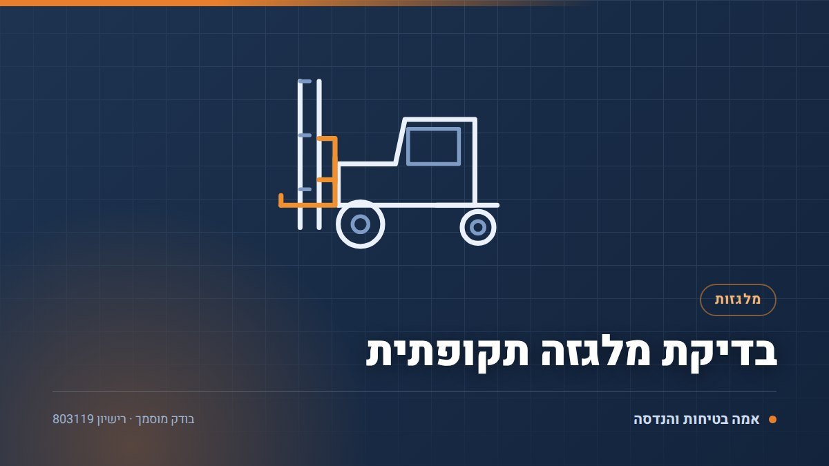 בדיקת מלגזה תקופתית: 9 שלבים של הבדיקה מהתורן ועד הבלמים