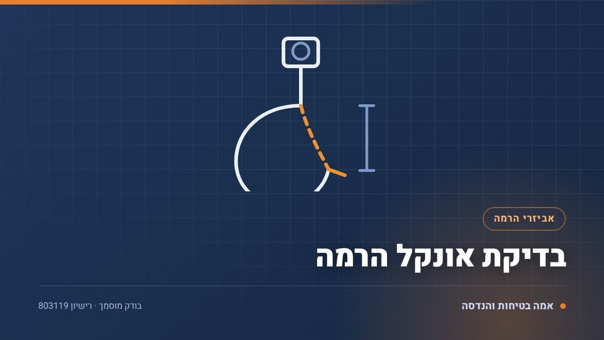 איור טכני של בדיקת אונקל הרמה בידי בודק מוסמך — אמה בטיחות והנדסה