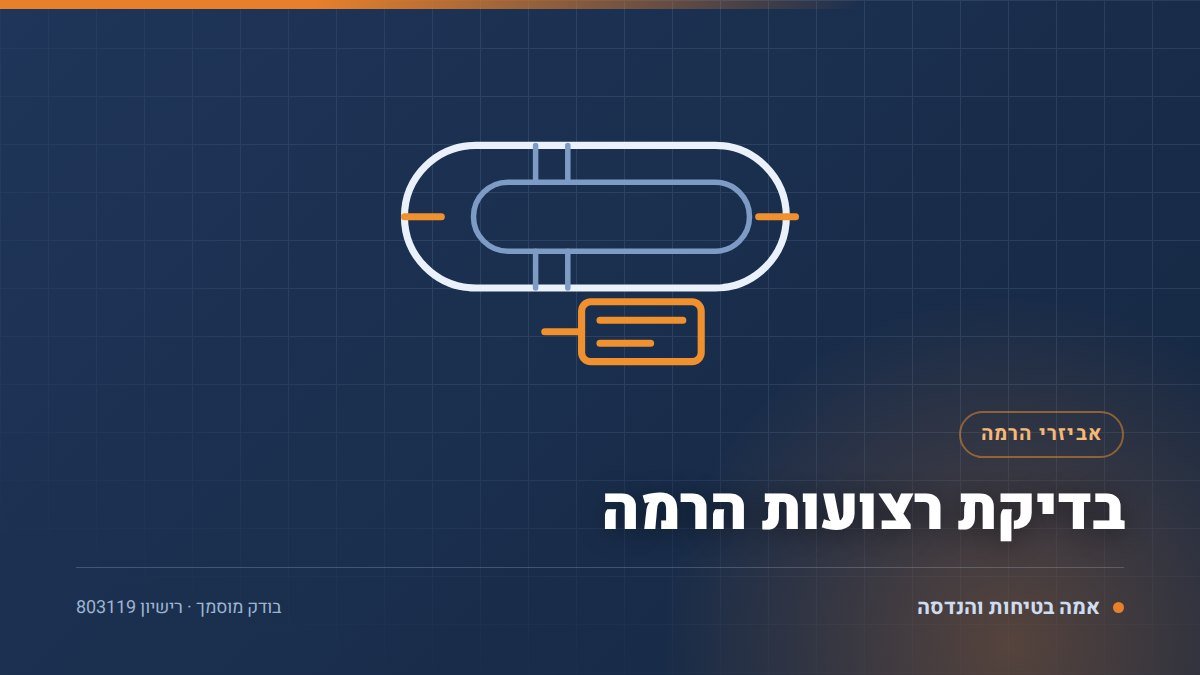 איור טכני של בדיקת רצועות הרמה בידי בודק מוסמך — אמה בטיחות והנדסה