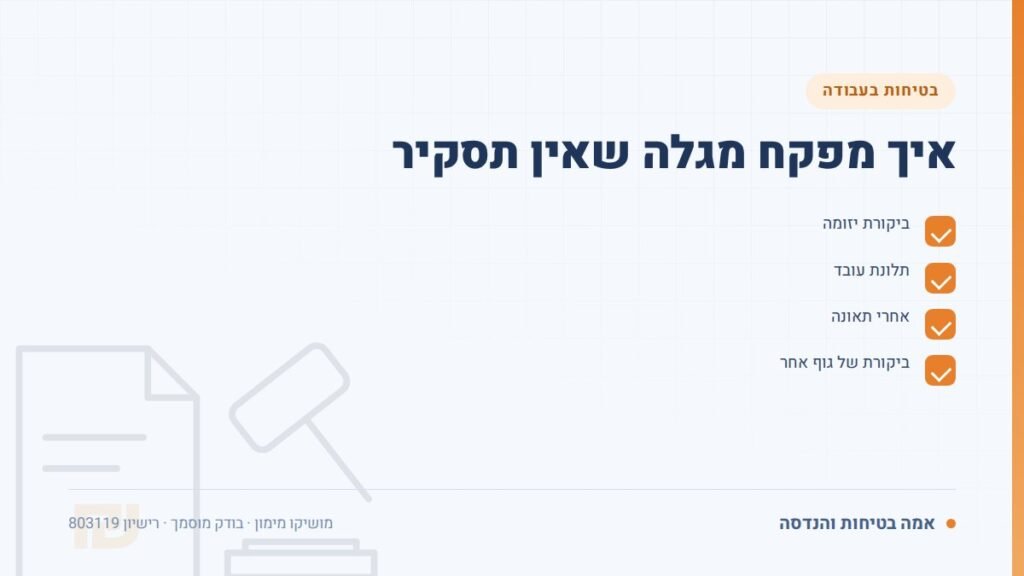 קנסות בטיחות בעבודה: איך מפקח מגלה שאין תסקיר — ליקויים ובדיקות, אמה בטיחות והנדסה