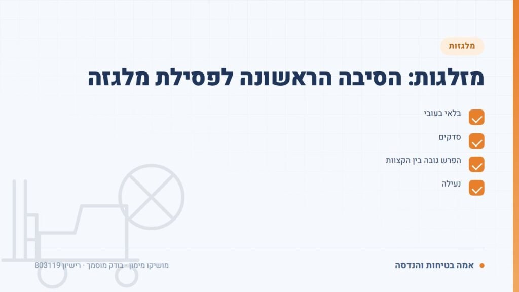 פסילת מלגזה: מזלגות: הסיבה הראשונה לפסילת מלגזה — ליקויים ובדיקות, אמה בטיחות והנדסה
